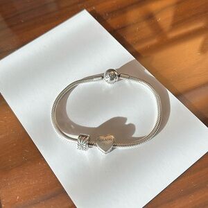 Pandora Moments Snake Chain Bracelet with 2 charms